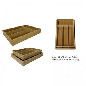 منظم أدوات المائدة الخيزران