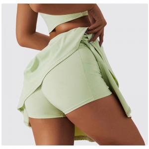 SC1055 محصول قمصان البولو أعلى وتنورة التنس مجموعة اليوغا concunto اليوغا مجموعة اللياقة البدنية 2024