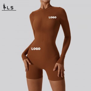 SC10610 Gym Clothing Zip Top Yoga مجموعة ناشطة ارتداء قطعة واحدة من النساء اللواتي لا يزالون بذلة.