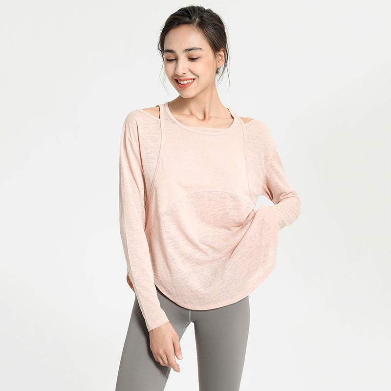 SC10263 Yoga T قمصان اللياقة البدنية التي تعمل على جولة حول القمصان اليوغا Long Sleeve Women T-Shirt قميص الصالة الرياضية