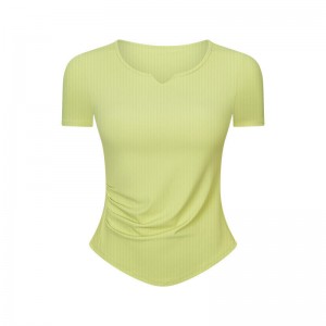 SC10274 Slim Fit T Shirt Women Sport ضيقة ملائمة تي شيرت اليوغا قميص ارتداء اليوغا للنساء اليوغا Top Gym T-Shirt