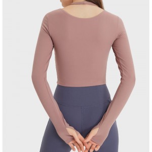 SC10273 شعار مخصص اليوغا تي قميص اللياقة الجري قميص القميص جولة عنق