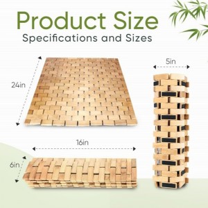 حصيرة حمام الخيزران الطبيعية ، حصيرة دش الخيزران غير القابلة للانزلاق ، حصيرة حمام خشب قابلة للطي مقاومة للماء لحوض الاستحمام