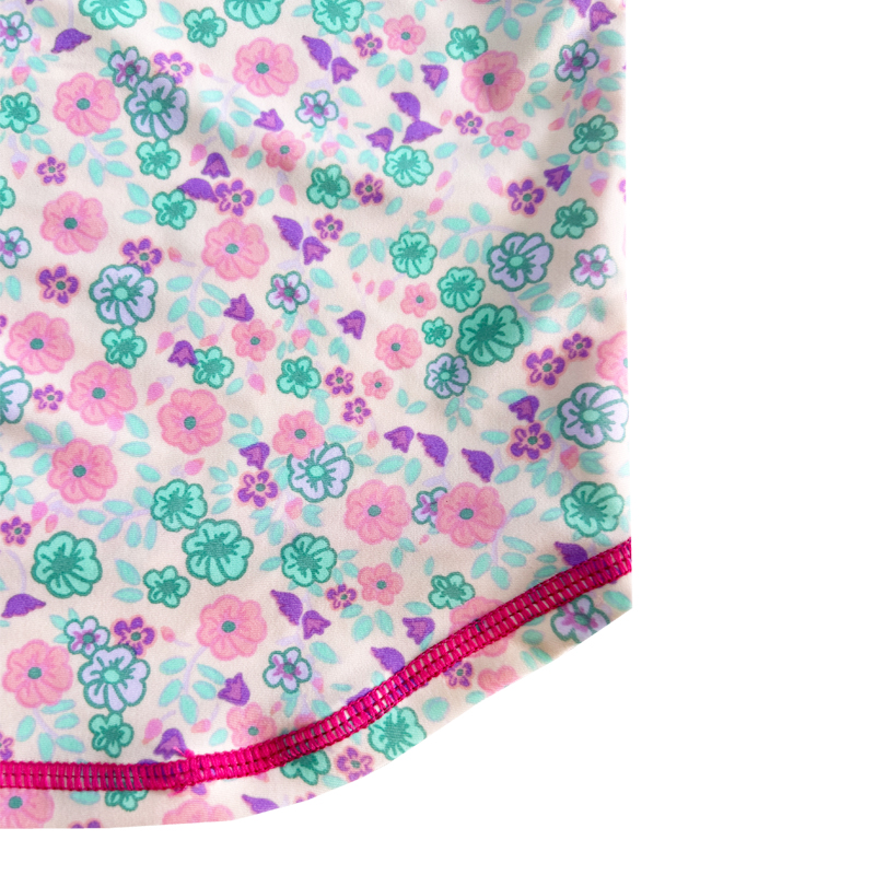 تصميم تصميم الأزهار النقيض من اللون الصلب الطفل ملابس السباحة