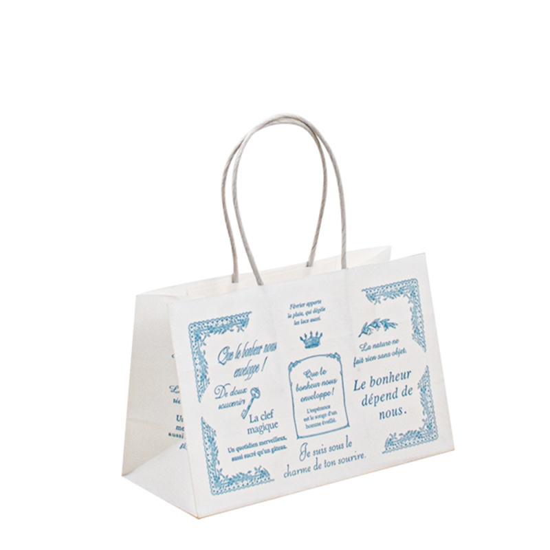 حقيبة ورقية مخصصة مع شعارك الخاص ، حقيبة ورقية صديقة للبيئة يمكن التخلص منها مع مقبض ملتوي ، طباعة أكياس ورقية بنية كرافت البنية