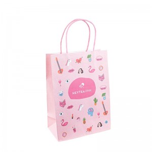 الصديق للبيئة المعاد تدويرها أسود أبيض أبيض الوجبات الجاهزة التعبئة والتغليف الحرف اليقظة هدية التسوق حقيبة ورقية كرافت بني مع م...