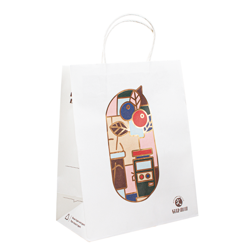 أكياس هدايا ورقية متجر كرافت الورقية مع مقابض حقيبة ورق تسوق صغيرة مخصصة