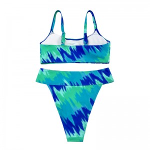 طبع الفيروز قطعتين مع أحزمة واسعة