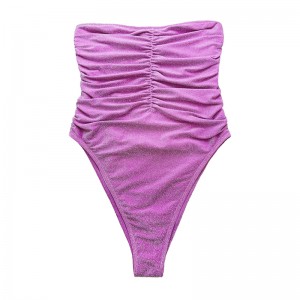 أرجوانية فضية فضية بدون حمال