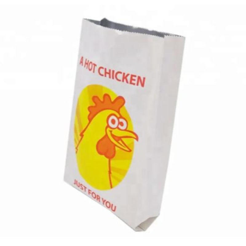 أكياس قابلة لإعادة الاستخدام ساخنة دجاج خبز الطعام حزمة طباعة رقائق الألومنيوم المبطنة مربع حقيبة الورق السفلية