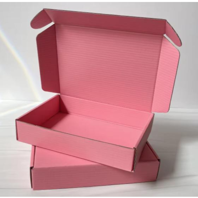 شعار مخصص اللون الوردي لون مستحضرات التجميل مموجة التغليف مربع مربع الشحن مربع الشحن مربع
