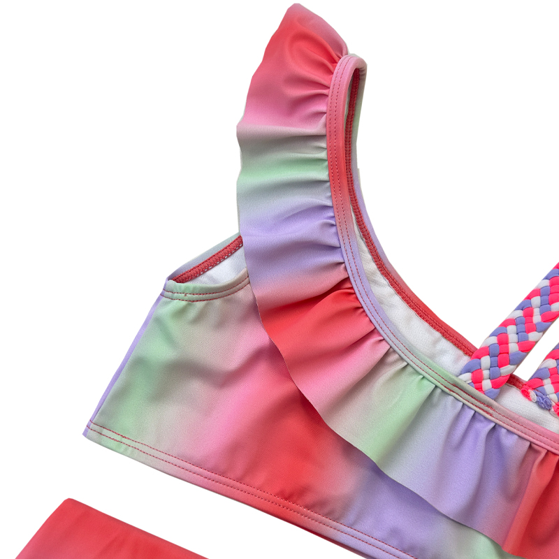 ألوان متدرجة طفلة ملابس السباحة بالجملة الفتيات ملابس السباحة أطفال بيكيني ملابس السباحة OEM