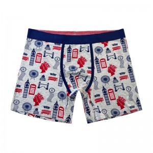 تخصيص ألوان داخلية بلون عادي أزياء كاملة مطبوعة مريحة للرجال الناعم للرجال الداخليون ملخصات عيد الميلاد الملاكم تباين اللون