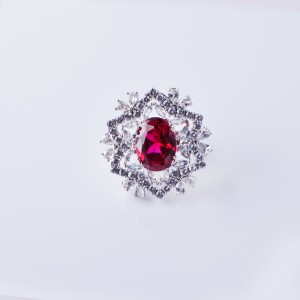 دائرة هونغد الأنيقة مع زركونيا الزركونيا الزرقاء خواتم الخطبة الفولاذ المقاوم للصدأ للنساء مجوهرات الزفاف الفضية