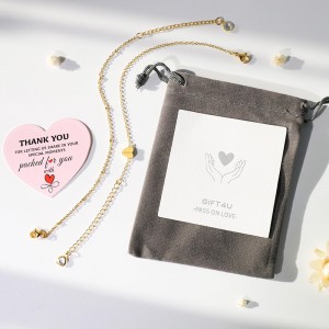 سوار هونغدي على شكل قلب ذهبي مطلي بالذهب عيار 18 حرف A-Z الأولي سوار القلب سوار مداخن