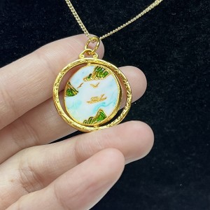 قلادة طويلة مخصصة قلادة مخصصة قلادة طويلة مطلي بالذهب