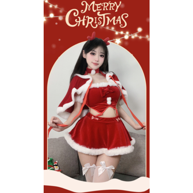 Cosplay Christmas Comple ، زي ملهى ليلي مثير ، العام الجديد\مجموعات مغرية ، نقية وبريئة \