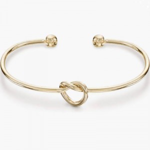 4K Gold Plated Forever Love Knot Infinity Bangle Bangle للنساء سوار سوار الذهب القابل للتعديل للنساء الذهب الأنيق-سوار الكفة المفتوح المطلي مع تصميم عقدة -...