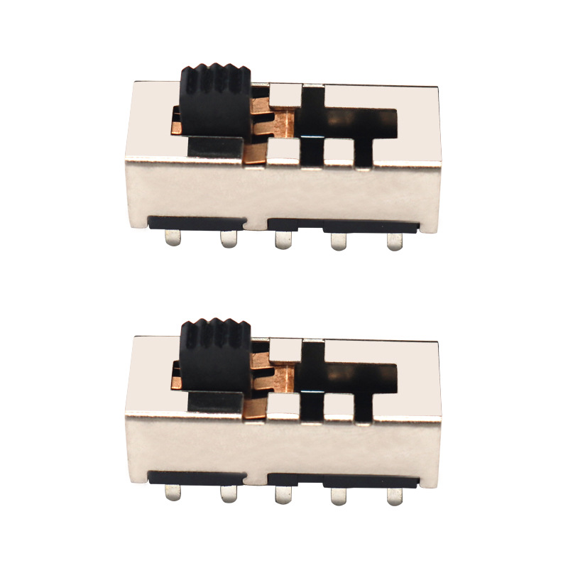 Slide Switch SS24H25 بدون آذان ، دبابيس قصيرة ، سحب عمودي ، مفتاح الصوت الحالي العالي ، مفتاح إلكتروني للأجهزة المنزلية