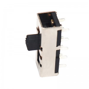 Slide Switch SS24H25 بدون آذان ، دبابيس قصيرة ، سحب عمودي ، مفتاح الصوت الحالي العالي ، مفتاح إلكتروني للأجهزة المنزلية