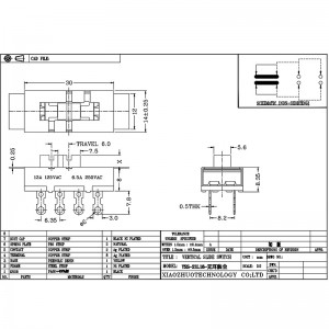 Slide Switch SS23L16 ، تيار مرتفع ، ثلاثة-الموقف ، مزدوج-صف ، 8-دبوس ، مفتاح التقطيع ، مفتاح انزلاق عمودي للمعدات الميكانيكية
