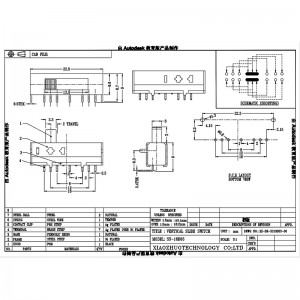 Slide Switch SS16D03 Single-الصف 7-مفتاح انزلاق دبوس ودرجة حرارة المصباح وضبط اللون