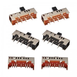 Slide Switch SS23H06 ، مزدوج-الصف 8-مفتاح منزلق عمودي دبوس ، مفتاح الشريحة العمودي لمدفأة كهربائية كهربائية