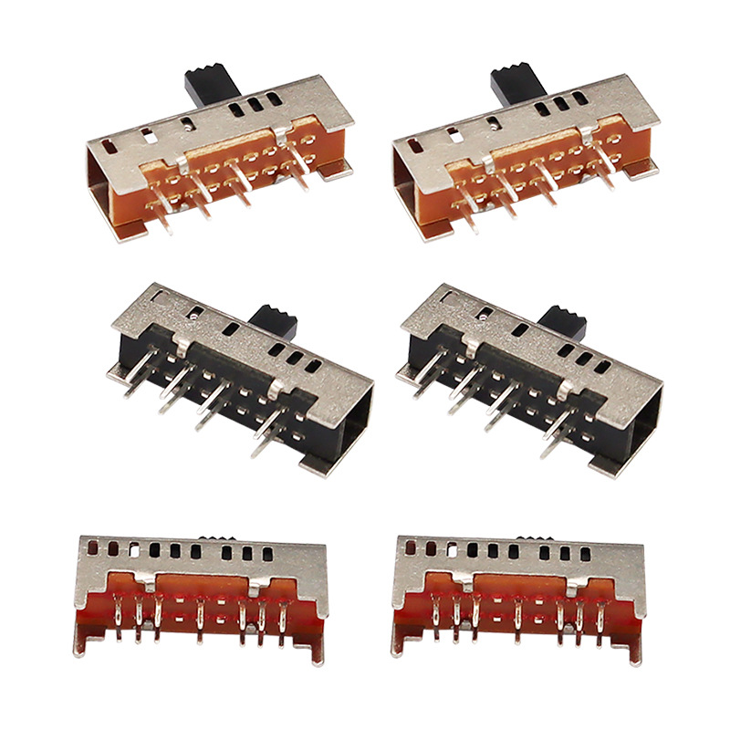 Slide Switch SS23H06 ، مزدوج-الصف 8-مفتاح منزلق عمودي دبوس ، مفتاح الشريحة العمودي لمدفأة كهربائية كهربائية