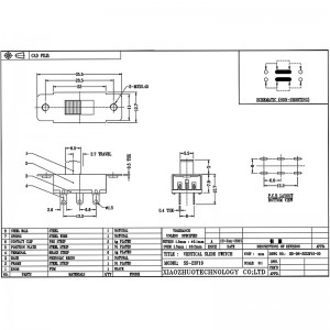 Slide Switch SS23F19 ، مزدوج-الصف 6-دبوس ثلاثة-مفتاح شريحة الموضع ، مفتاح شريحة DVD التنقل في السيارات
