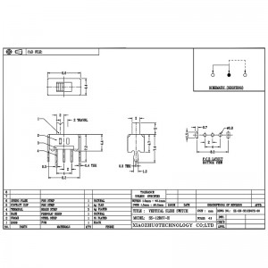 Slide Switch SS12D07 للأجهزة المنزلية الصغيرة ، 2-سرعة واحدة-الصف 3-دبوس أفقي ، فرقة عمودية