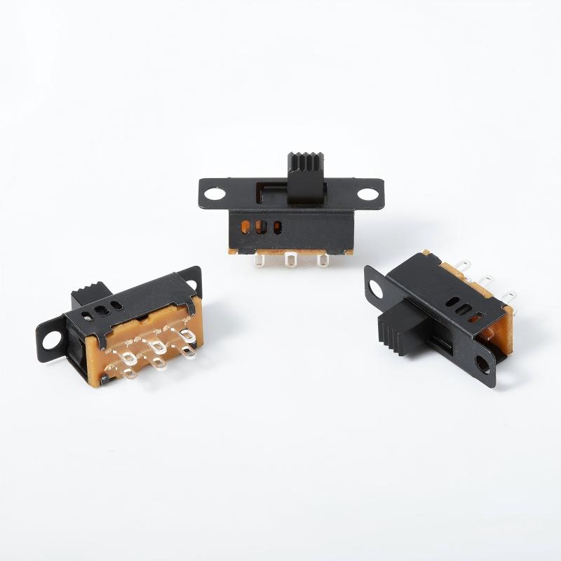 مفتاح منزلق SS23D32 مزدوج-الصف الثالث-موقف 2P3T عمودي ستة-دبوس ثنائي القطب ثلاثة-الموقف